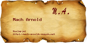 Mach Arnold névjegykártya